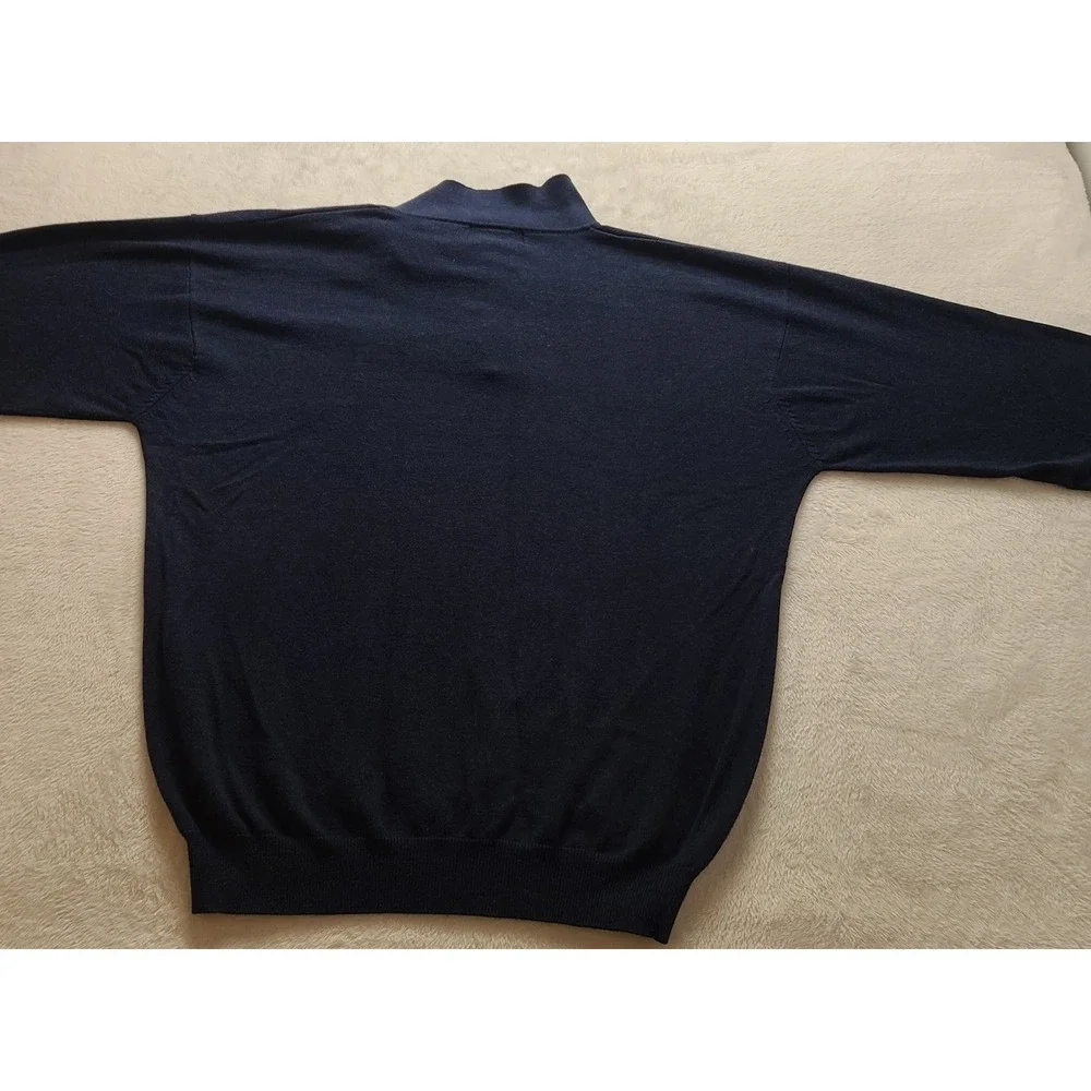 Croft‎ & Barrow Men's Navy Blue Long Sleeve Polo Sweater Knit Top Size XL